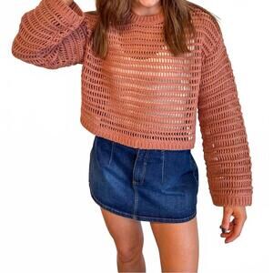 NEW ADELINE open weave sweater in rust
